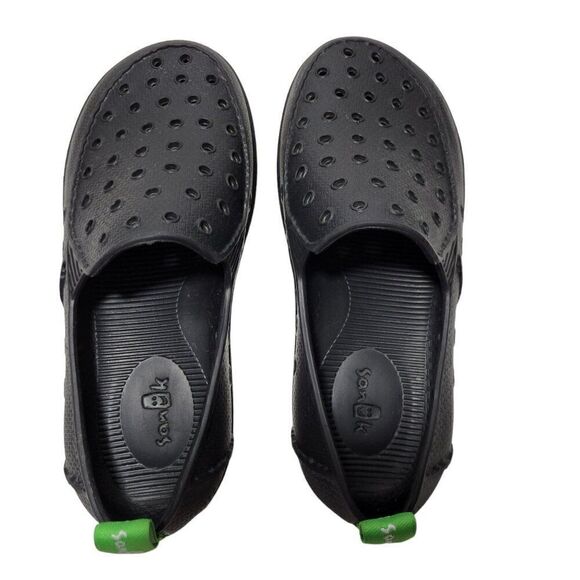 Sanuk Lil Walker Water Shoes Big Kids Size 1 Youth Black Slip On Loafer Unisex - Picture 7 of 13